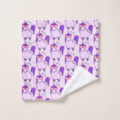 Cute Unicorn in Heart Shaped Glasses Pattern Bad Handdoek (Wasdoekje)