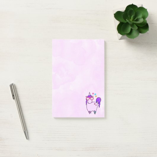 Cute Unicorn in Heart Shaped Glasses Post-it® Notes (Kantoor)