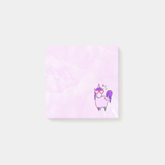 Cute Unicorn in Heart Shaped Glasses Post-it® Notes (Voorkant)