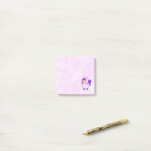 Cute Unicorn in Heart Shaped Glasses Post-it® Notes (Op bureau)