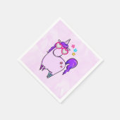 Cute Unicorn in Heart Shaped Glasses Servet (Hoek)