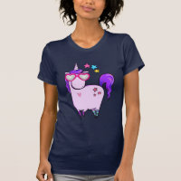 Cute Unicorn in Heart Shaped Glasses