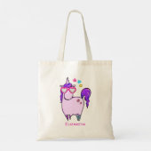 Cute Unicorn in Heart Shaped Glasses Tote Bag (Achterkant)