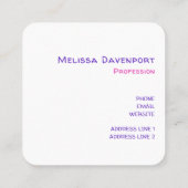 Cute Unicorn in Heart Shaped Glasses Vierkante Visitekaartje (Achterkant)