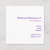 Cute Unicorn in Heart Shaped Glasses Vierkante Visitekaartje (Achterkant)