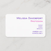 Cute Unicorn in Heart Shaped Glasses Visitekaartje (Achterkant)