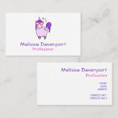 Cute Unicorn in Heart Shaped Glasses Visitekaartje (Voorkant / Achterkant)