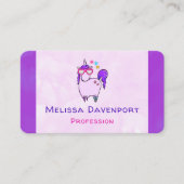Cute Unicorn in Heart Shaped Glasses Visitekaartje (Voorkant)
