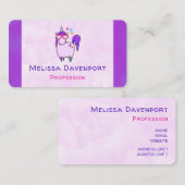 Cute Unicorn in Heart Shaped Glasses Visitekaartje (Voorkant / Achterkant)