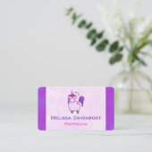Cute Unicorn in Heart Shaped Glasses Visitekaartje (Staand voorkant)