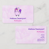 Cute Unicorn in Heart Shaped Glasses Visitekaartje (Voorkant / Achterkant)