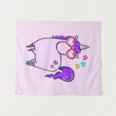Cute Unicorn in Heart Shaped Glasses Wandkleed (Voorkant (horizontaal))