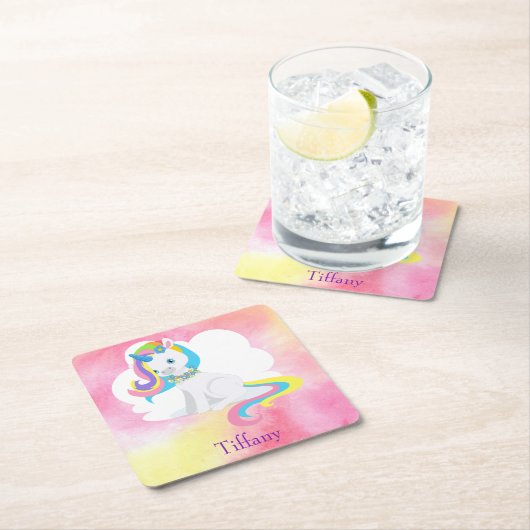 Cute Unicorn Kartonnen Onderzetters (Insitu)