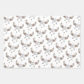 Cute Unicorn Kerstpatters Red White Green Inpakpapier Vel (Voorkant 3)