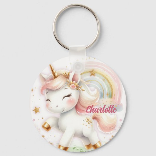  Cute unicorn keychain with a girl's name (Voorkant)
