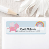 Cute Unicorn * Kies uw achtergrondkleur Etiket (Insitu)