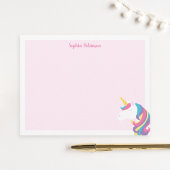 Cute Unicorn Kinder Gepersonaliseerde Stationery F Notitiekaartje