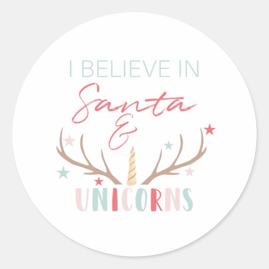 Cute Unicorn Kinder kerstcadeautjes Labels sticker (Voorkant)