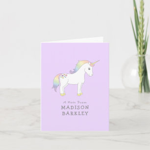 Cute Unicorn Kinderen Pastel Briefkaarten