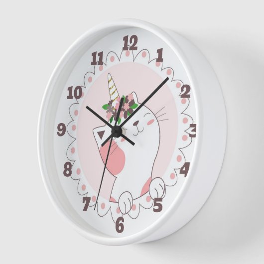 Cute Unicorn Kitten Clock (Hoek)