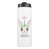 Cute unicorn konijn thermosbeker (Voorkant)
