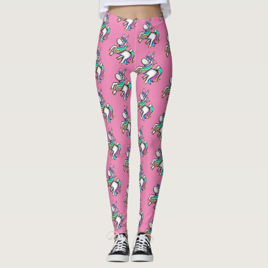 Cute Unicorn Leggings Roze (Voorkant)