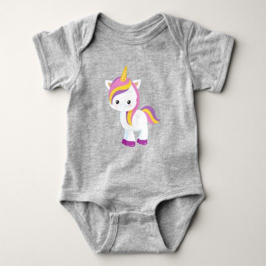 Cute Unicorn, Little Unicorn, Kawaii Unicorn Romper (Voorkant)