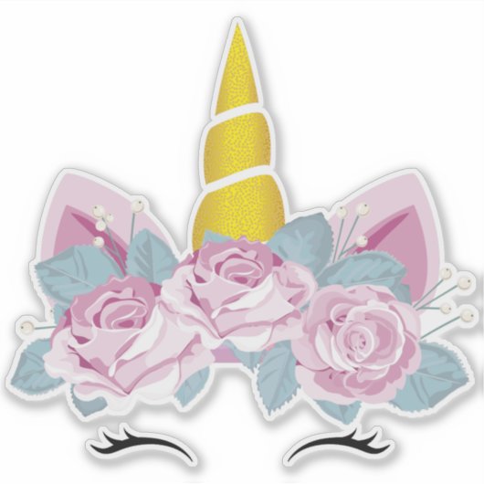 Cute Unicorn, Little Unicorn, Magic Unicorn Sticker (Voorkant)