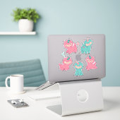 Cute Unicorn Llamas Sticker (Laptop op bureau)