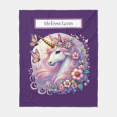 Cute unicorn lovers add name  fleece deken (Voorkant)