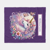 Cute unicorn lovers add name  fleece deken (Voorkant (Horizontaal))