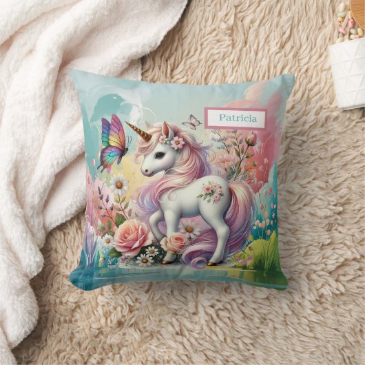Cute unicorn lovers add name kussen (Deken)