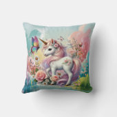 Cute unicorn lovers add name kussen (Achterkant)