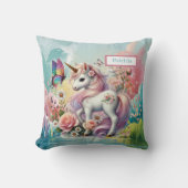 Cute unicorn lovers add name kussen (Voorkant)