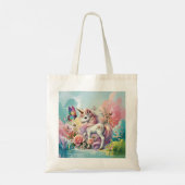 Cute unicorn lovers add name tote bag (Achterkant)