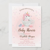 Cute Unicorn, Macaroons, Stars Baby shower Kaart (Voorkant)