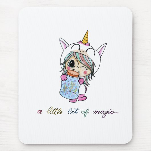 Cute Unicorn Magic Muismat (Voorkant)