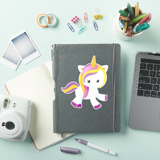 Cute Unicorn, Magic Unicorn, Kawaii Unicorn Sticker (iPad Cover)