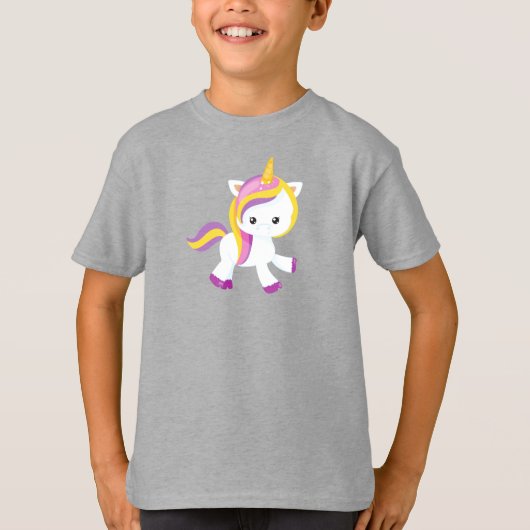Cute Unicorn, Magic Unicorn, Kawaii Unicorn T-shirt (Voorkant)