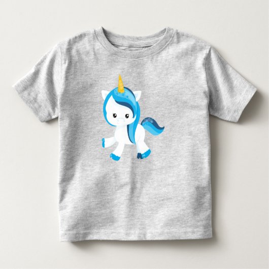 Cute Unicorn, Magic Unicorn, Snowflakes, Winter Kinder Shirts (Voorkant)
