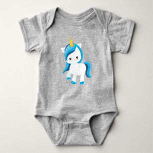 Cute Unicorn, Magic Unicorn, Winter, Snowflakes Romper