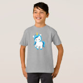 Cute Unicorn, Magic Unicorn, Winter, Snowflakes T-shirt (Voorkant volledig)