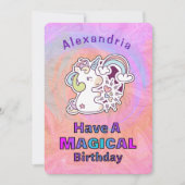 Cute Unicorn Magical Child Kids Birthday Kaart (Voorkant)