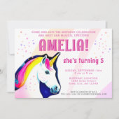 Cute Unicorn Magical Girl Birthday Kaart (Voorkant)