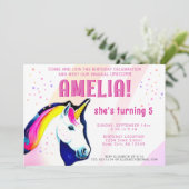 Cute Unicorn Magical Girl Birthday Kaart (Staand voorkant)