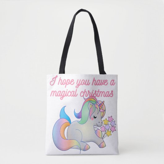 Cute Unicorn Magical Kerstmis Ugly Xmas Tote Bag (Voorkant)