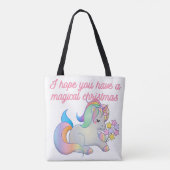 Cute Unicorn Magical Kerstmis Ugly Xmas Tote Bag (Achterkant)