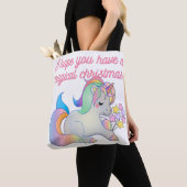 Cute Unicorn Magical Kerstmis Ugly Xmas Tote Bag (Dichtbij)