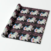 Cute Unicorn Magical Kerstmis Ugly Xmas Wrapping Cadeaupapier (Uitgerold)
