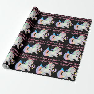 Cute Unicorn Magical Kerstmis Ugly Xmas Wrapping Cadeaupapier